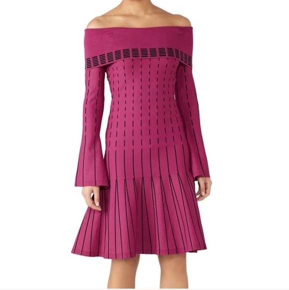 Prabal Gurung Purple Off The Shoulder Dress Size 4 - Picture 1 of 9